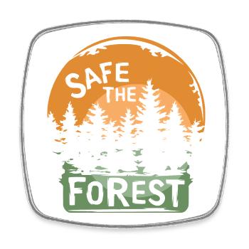 en sécurité dans la forêt - Amis de la forêt et coucher de soleil - Magnet carré - blanc - Devant