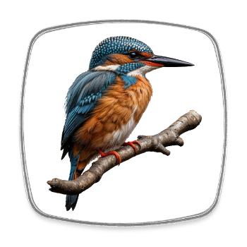 Lebendiger Eisvogel Natur Illustration - Viereckiger Kühlschrankmagnet - Weiß - Vorne