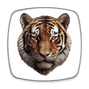 Majestätische Tigergesicht Illustration - Viereckiger Kühlschrankmagnet - Weiß - Vorne