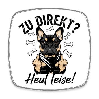 Bouledogue français cool - Magnet carré - blanc - Devant