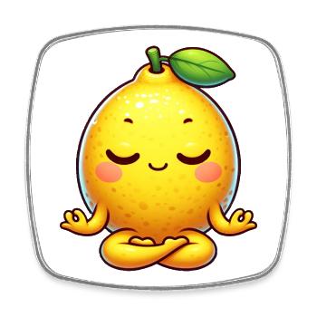 Cute Cartoon Lemon Yoga Relaxation Chill Relax - Square fridge magnet - white - Front