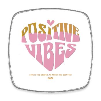 Ondes positives – Bonne énergie - Magnet carré - blanc - Devant