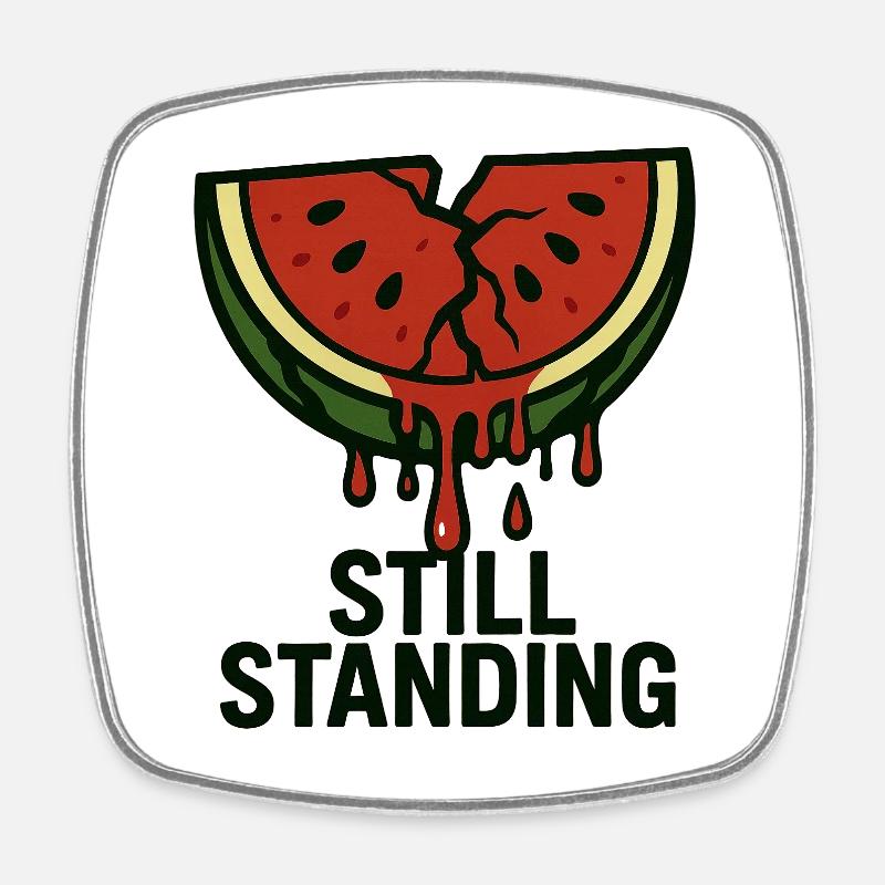 Watermelon - Still Standing - Square fridge magnet - white