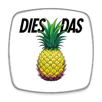 This is the pineapple - Square fridge magnet - white - Front