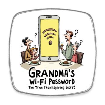 Omas WLAN-Passwort - Viereckiger Kühlschrankmagnet - Weiß - Vorne