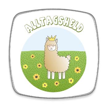Alpaka-Alltagsheld - Viereckiger Kühlschrankmagnet - Weiß - Vorne