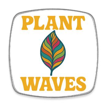 Vagues végétales – Retro Nature Vibes - Magnet carré - blanc - Devant