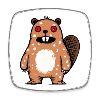 Beaver - Square fridge magnet - white - Front