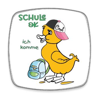 School ok, I'm coming - Square fridge magnet - white - Front