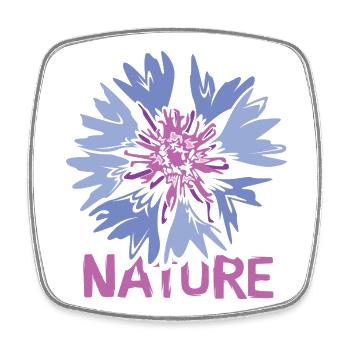 Blumen Nature Design – Wildblume Illustration - Viereckiger Kühlschrankmagnet - Weiß - Vorne