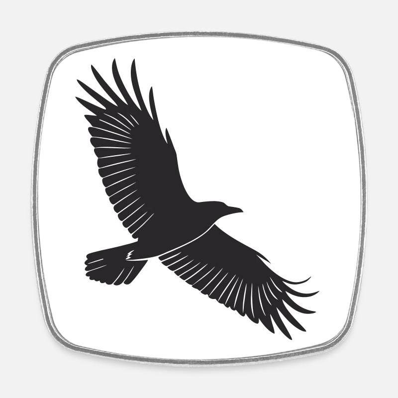 Anmutiges Vogel-Silhouetten-Design - Viereckiger Kühlschrankmagnet - Weiß