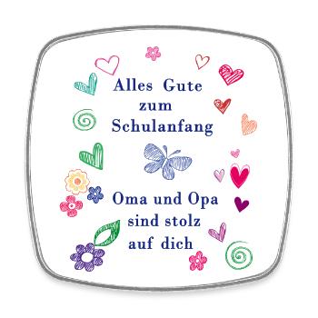  Schulanfang - Viereckiger Kühlschrankmagnet - Weiß - Vorne