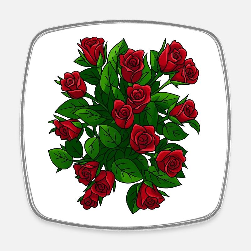 Roses élégantes en fleurs - Magnet carré - blanc