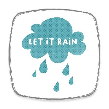 Cloud Let it rain Rain Weather Nursery Dots - Square fridge magnet - white - Front