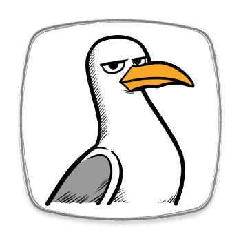 Seagull View - Square fridge magnet - white - Front