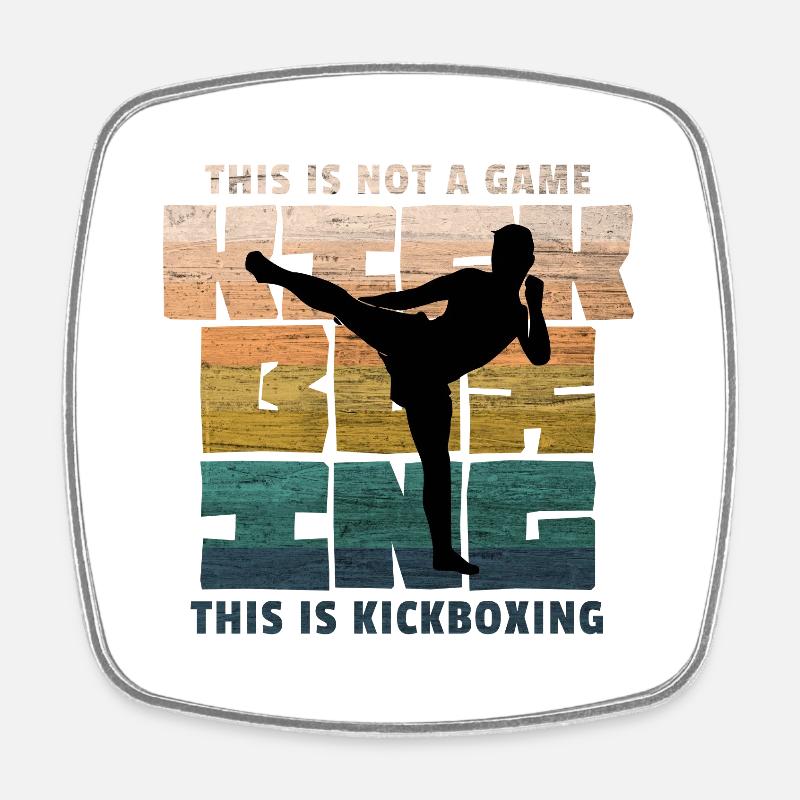 Kickboxen, Kickboxing, Kickboxer Rétro - Magnet carré - blanc