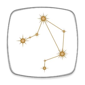 Star Constellation Libra Zodiac Birth Sign Golden - Square fridge magnet - white - Front