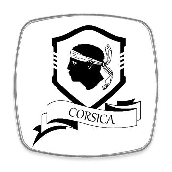 Corsica - Square fridge magnet - white - Front