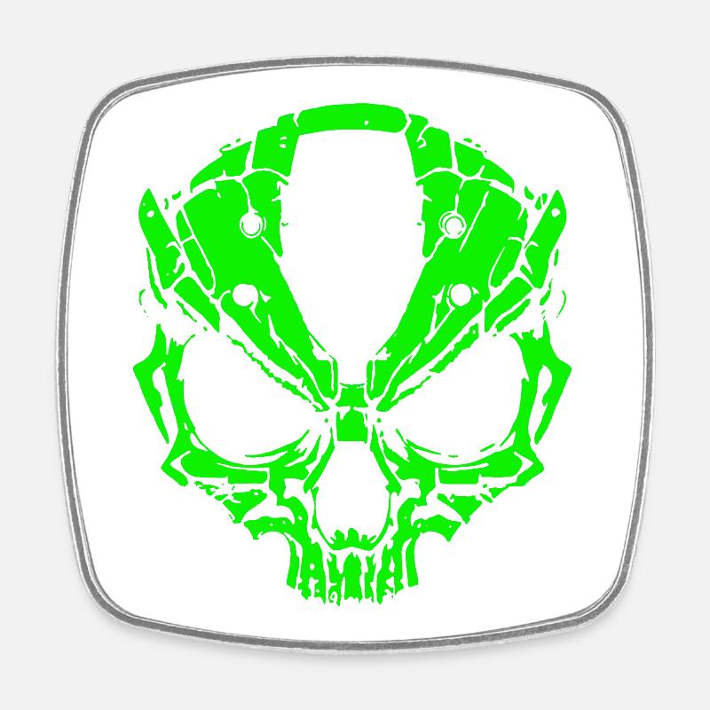 Alien Skull - Square fridge magnet - white