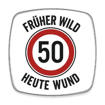 50 iger - Humor - Viereckiger Kühlschrankmagnet - Weiß - Vorne