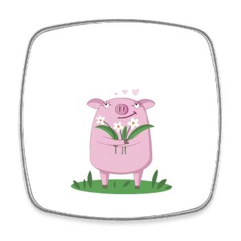 Sauguat Saugeil Dialekt Spruch Schweinchen - Viereckiger Kühlschrankmagnet - Weiß - Vorne