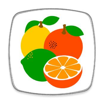 Fruit - Magnet carré - blanc - Devant