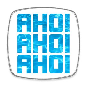 Ahoy Pool Sea Water Maritime Cool Sayings Captain - Square fridge magnet - white - Front