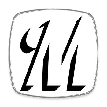 Letter M, Name, der Buchstabe M - Viereckiger Kühlschrankmagnet - Weiß - Vorne