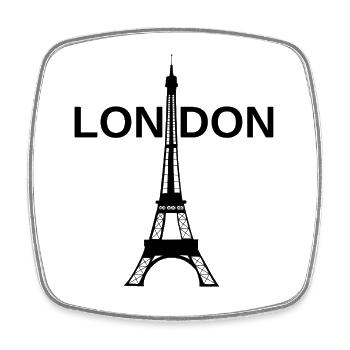 Tour London - Viereckiger Kühlschrankmagnet - Weiß - Vorne