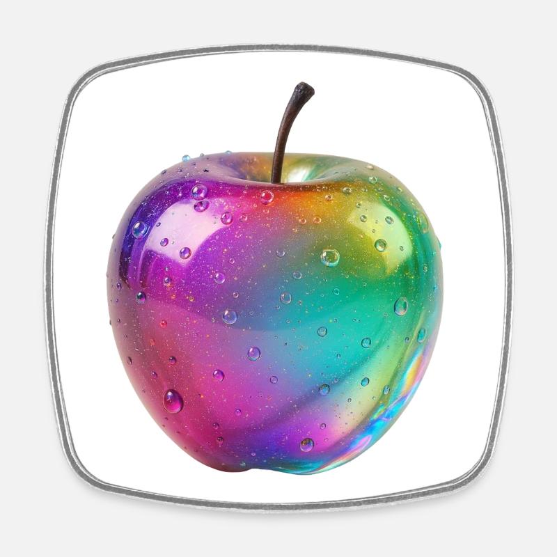 Conception esthétique de la pomme arc-en-ciel - Magnet carré - blanc