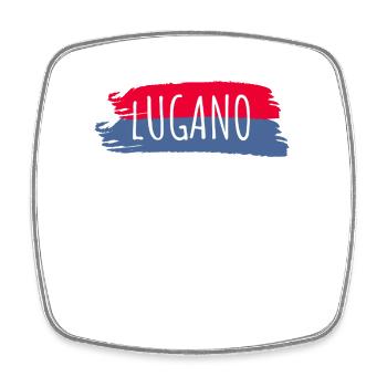 Lugano Souvenir T-Shirt - Square fridge magnet - white - Front