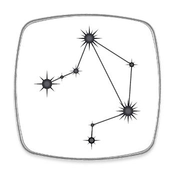 Balance Étoile Constellation Signe du zodiaque Noir et Gris - Magnet carré - blanc - Devant