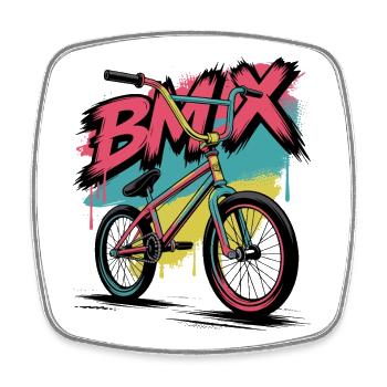 Graffiti Vintage BMX Bike Art - Square fridge magnet - white - Front