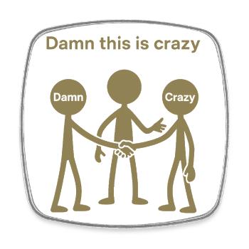 Weird Matchstick Man Gen Z Humor Irony - Square fridge magnet - white - Front