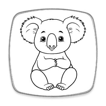 Minimalistic Koala - Viereckiger Kühlschrankmagnet - Weiß - Vorne