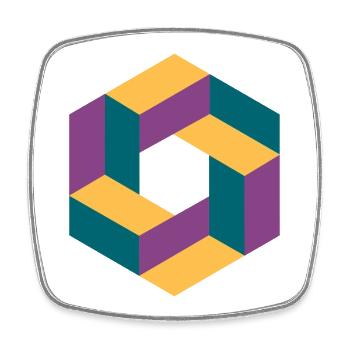 Abstrakte geometrische Kontur in Pastellfarben - Viereckiger Kühlschrankmagnet - Weiß - Vorne