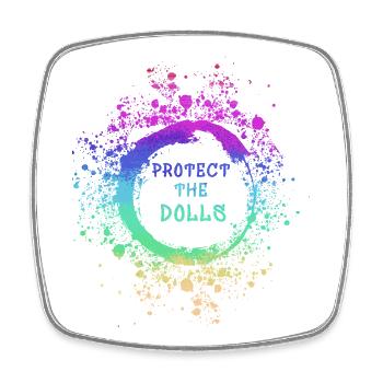 trans, pride, LGBT,regenbogen, protect the dolls - Viereckiger Kühlschrankmagnet - Weiß - Vorne