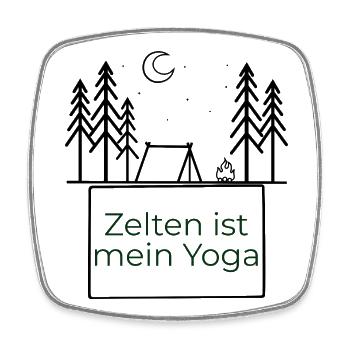 Camping is my yoga - Square fridge magnet - white - Front