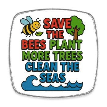 Environmental Conservation Illustration - Square fridge magnet - white - Front