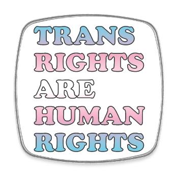 Trans rights are human rights - transgender flag  - Square fridge magnet - white - Front