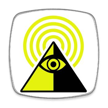 Pyramide Eye - Viereckiger Kühlschrankmagnet - Weiß - Vorne