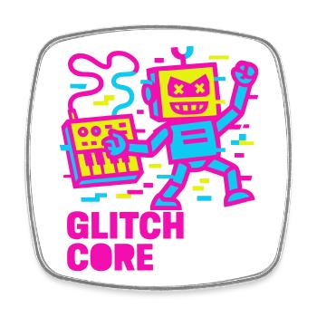 Glitchcore ! - Magnet carré - blanc - Devant