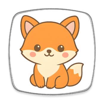 Niedliches Fuchs Motiv - Viereckiger Kühlschrankmagnet - Weiß - Vorne