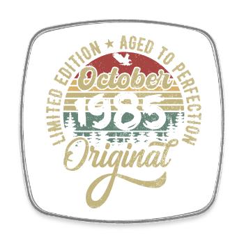 oktober 1985 Jahrestag oktober 1985 oktober - Viereckiger Kühlschrankmagnet - Weiß - Vorne