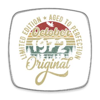 oktober 1972 Jahrestag oktober 1972 oktober - Viereckiger Kühlschrankmagnet - Weiß - Vorne