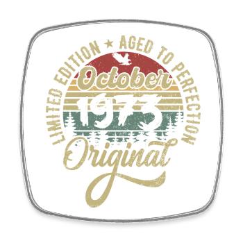 oktober 1973 Jahrestag oktober 1973 oktober - Viereckiger Kühlschrankmagnet - Weiß - Vorne