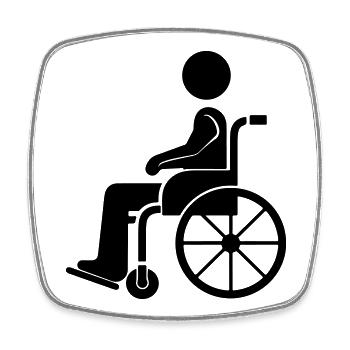 Wheelchair icon - Square fridge magnet - white - Front
