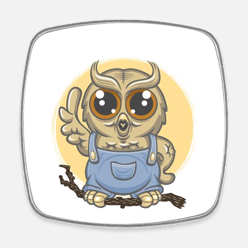 Owl are you ? - Square fridge magnet - white