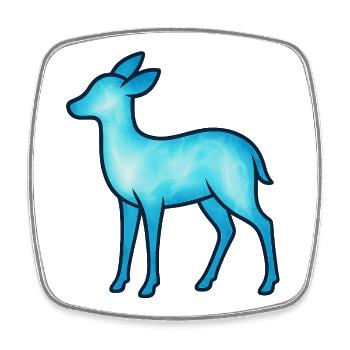 Soul Animal and Guardian Being: Doe - Square fridge magnet - white - Front