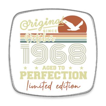 1968 Oktober 1968 Geburtstag Oktober 1968 - Viereckiger Kühlschrankmagnet - Weiß - Vorne